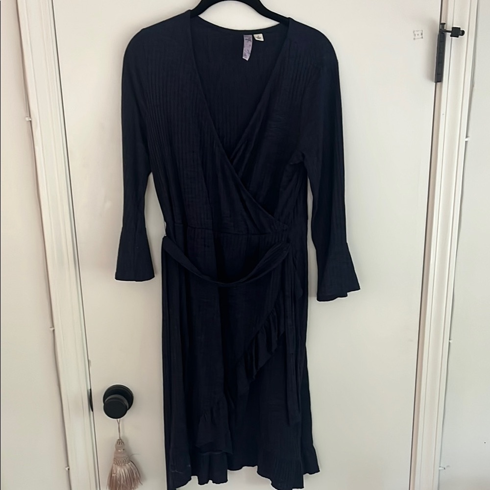 Elegant Navy Wrap Dress